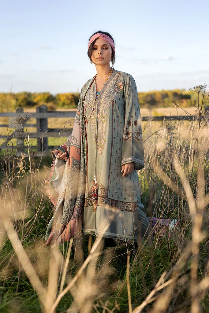 Sobia Nazir Unstitched 3Pcs Embroidered Lawn Suit 2023 SN-35B - Image 4