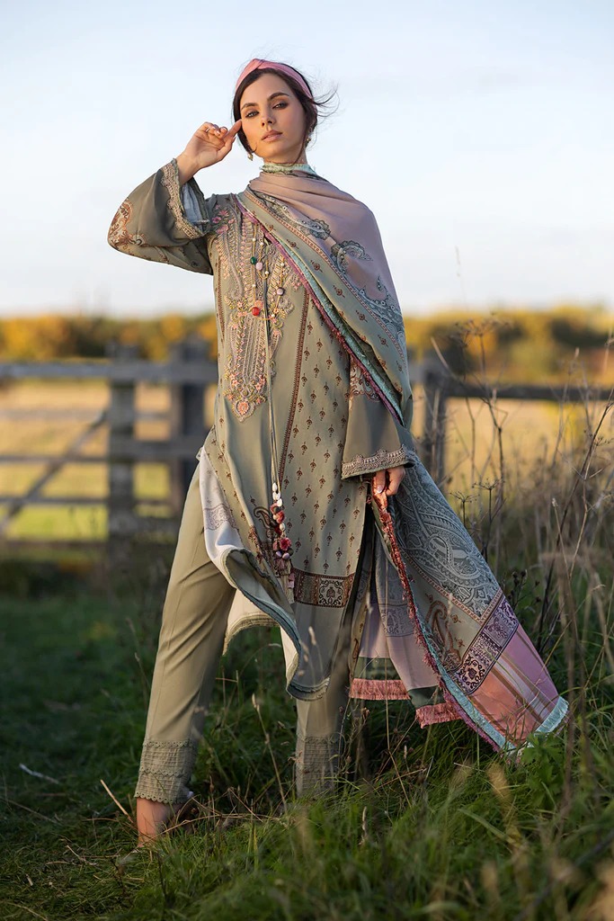 Sobia Nazir Unstitched 3Pcs Embroidered Lawn Suit 2023 SN-35B - Image 2