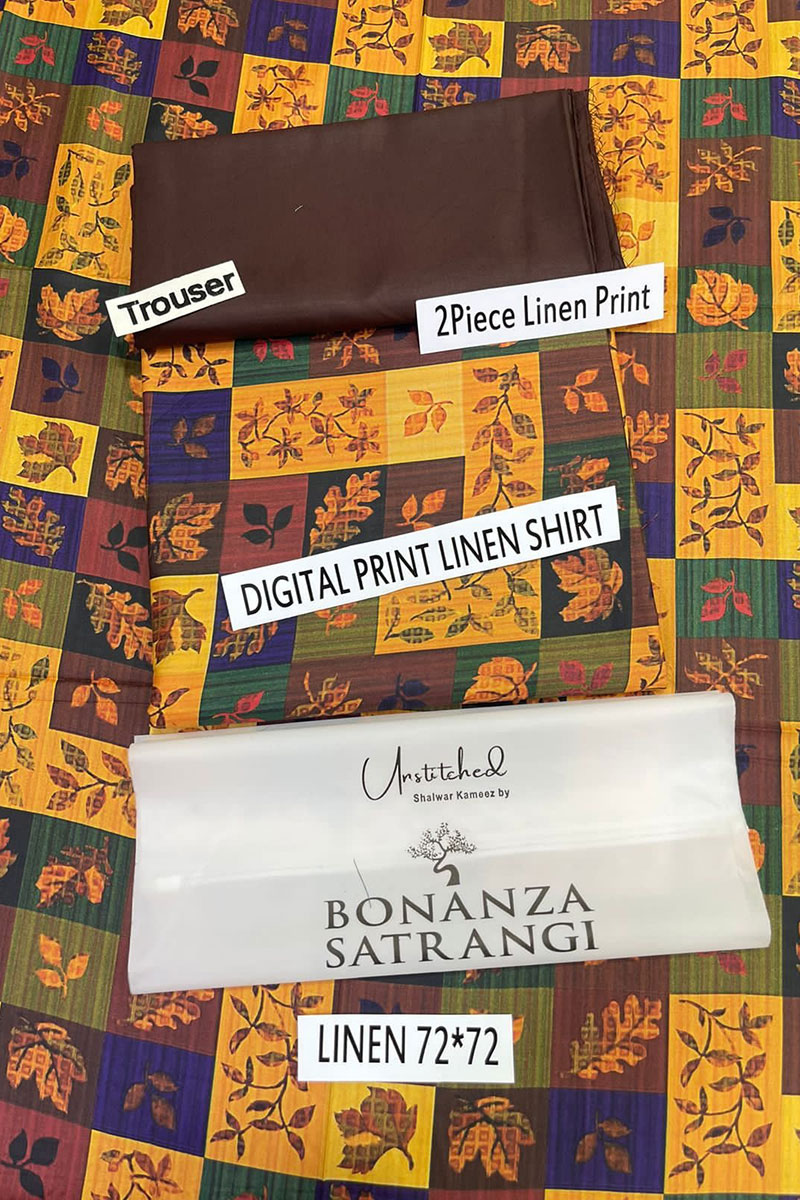 Bonanza Satrangi 2Pc Digital Printed Winter Linen Collection 2023 BZ-012