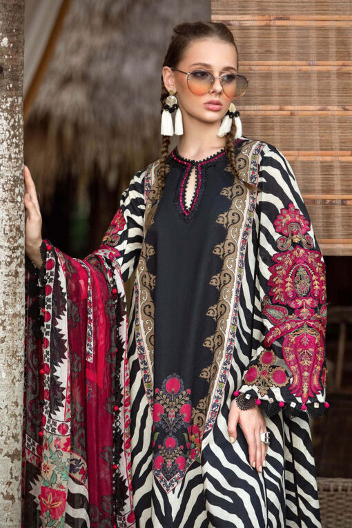 MariaB 3Pcs Embroidered Winter Dhanak Collection 2023 MB-194B - Image 3