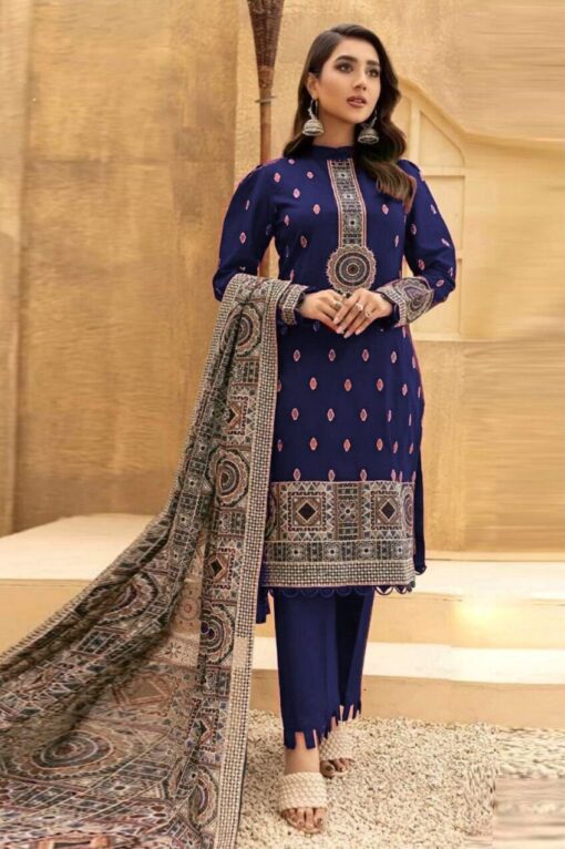 Bareeze Premium Embroidered Winter Karandi Collection 2023 BR-05