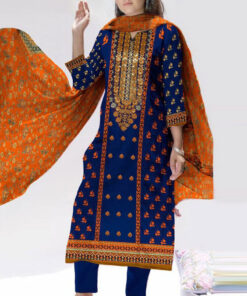 Gul Ahmed 3Pcs Embroidered Winter Linen Collection 2023 GA-89B