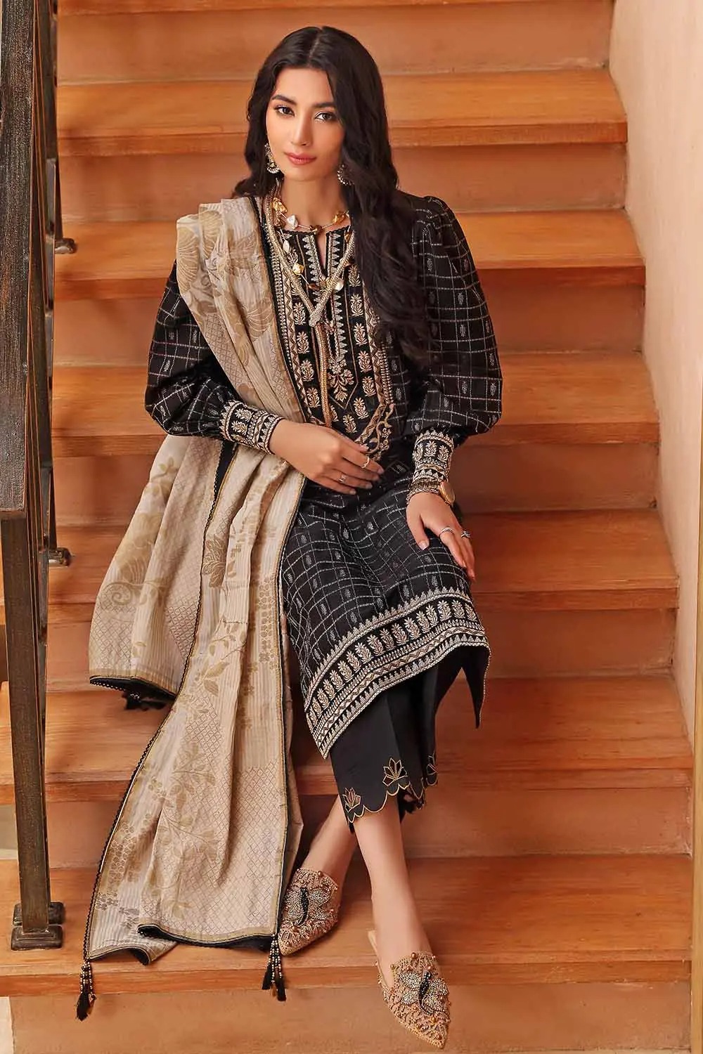 Gul Ahmed Dhanak 2022 – 3PC Unstitched Dhanak Suit GA-138A - Image 2