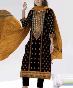 Gul Ahmed 3Pcs Embroidered Winter Linen Collection 2023 GA-89A