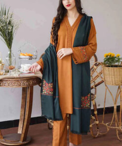 Aisling By Nirmal 3Pcs Embroidered Dhanak Collection 2023