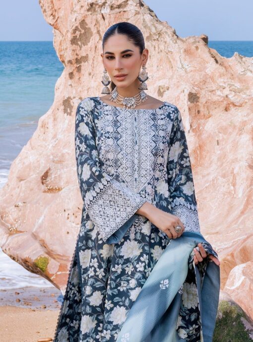 Zainab Chottani 3Pcs Embroidered Lawn Collection 2024 ZC-001 - Image 2